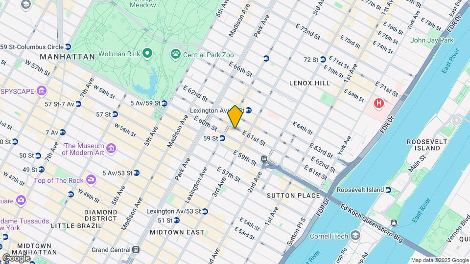 154 E 61st St Mapa y Detalles de la Ubicación