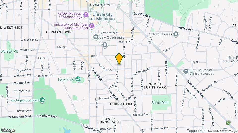 845 E University Ave Map and Location Details