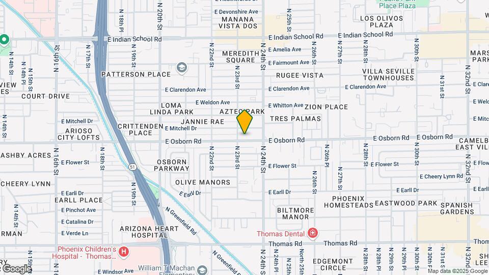 2314 E Osborn Rd Map and Location Details