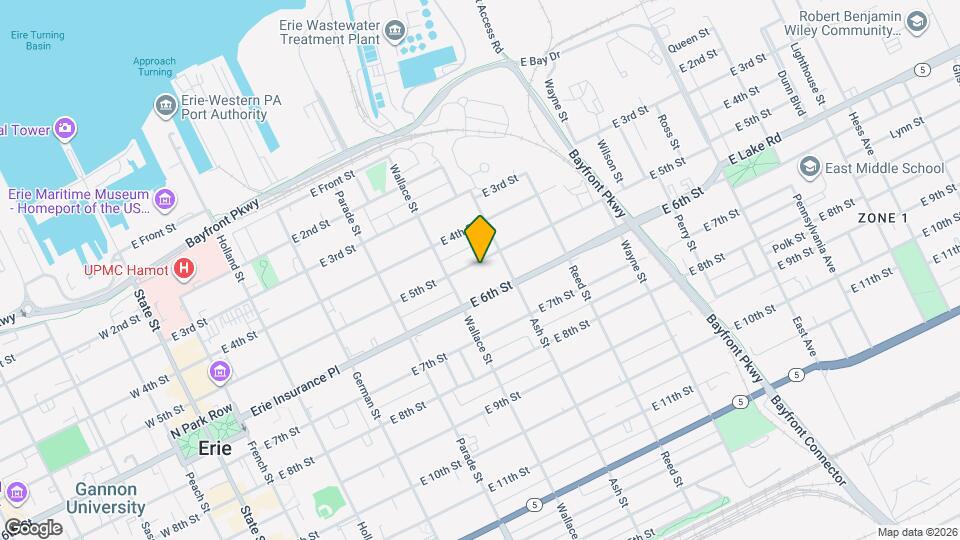 533 E 5th St Map and Location Details