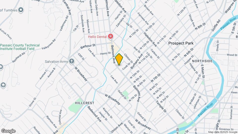 212 Belmont Ave, Unit 2nd 3rd Floor Map and Location Details