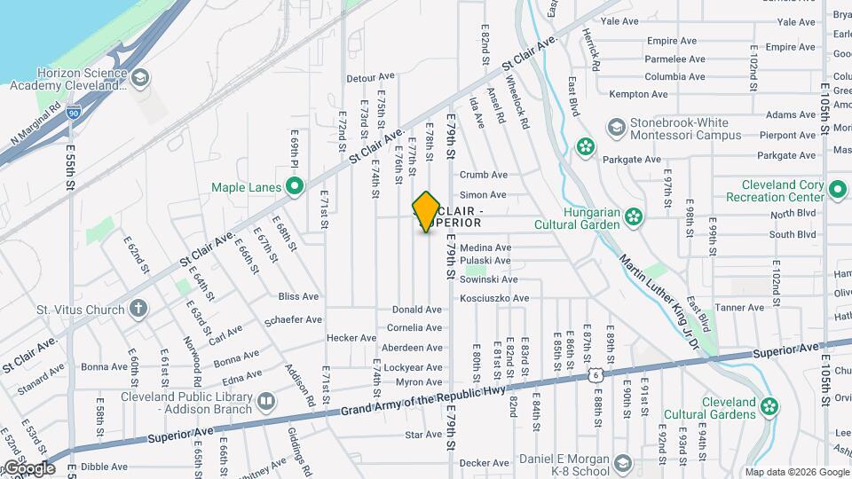 1082 E 78th St Map and Location Details