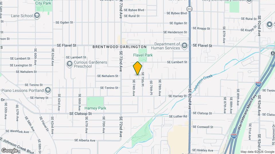 7445 SE Crystal Springs Blvd Map and Location Details