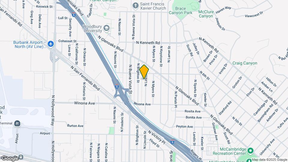 2551-2555 N Lincoln St Map and Location Details