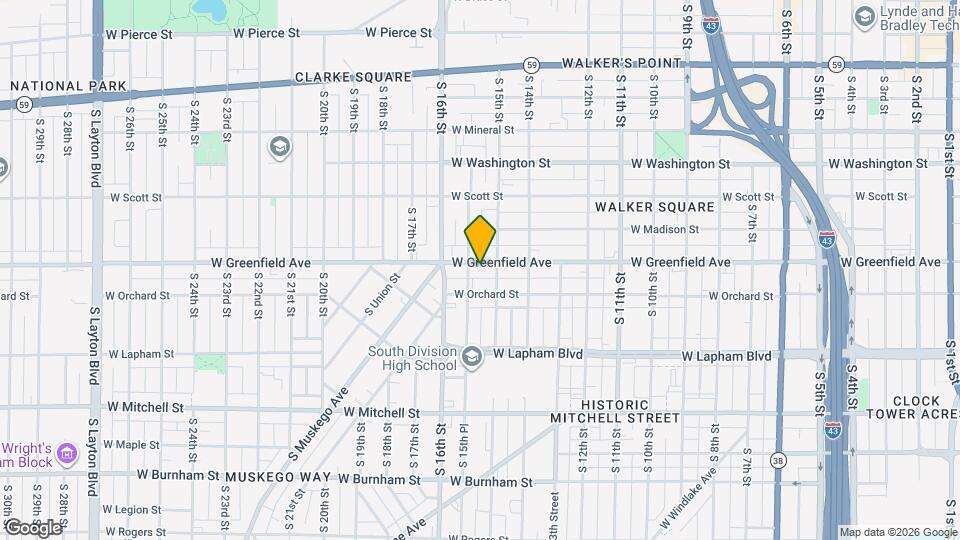 1521 W Greenfield Ave Map and Location Details