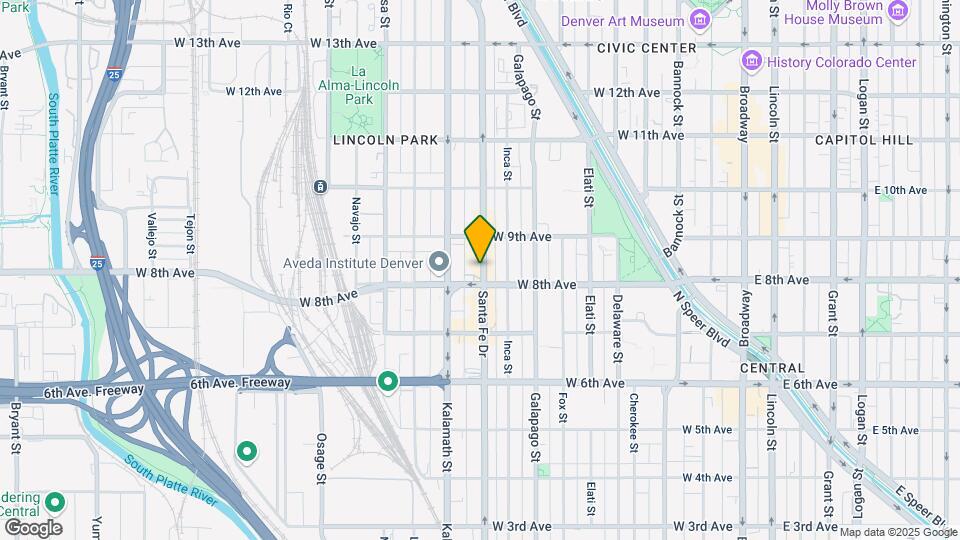 821 Santa Fe Dr Map and Location Details