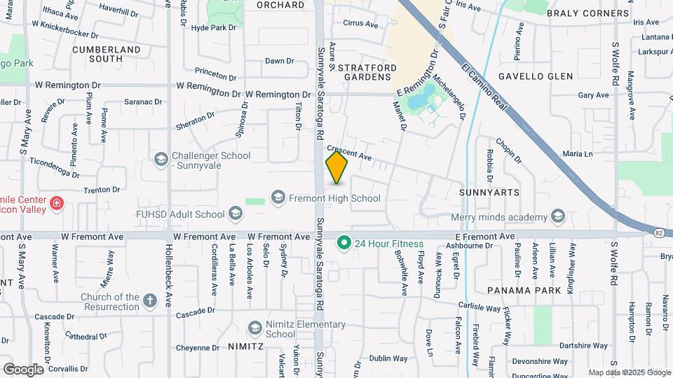 1162 Sunnyvale Saratoga Rd Map and Location Details