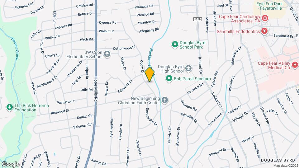 1109 Odom Dr Map and Location Details