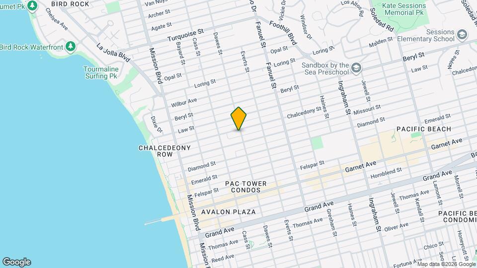 1075 Chalcedony St Map and Location Details