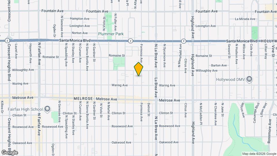 829 1/4 N Formosa Ave Map and Location Details