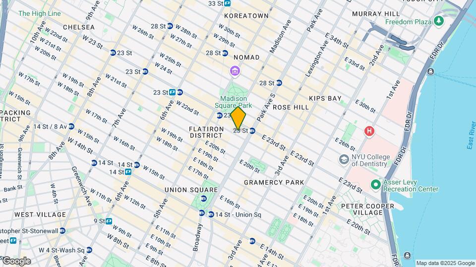 33 E 22nd St Mapa y Detalles de la Ubicación