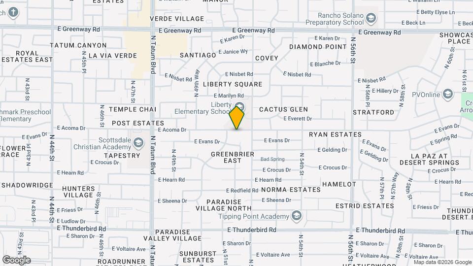 5017 E Acoma Dr Mapa y Detalles de la Ubicación