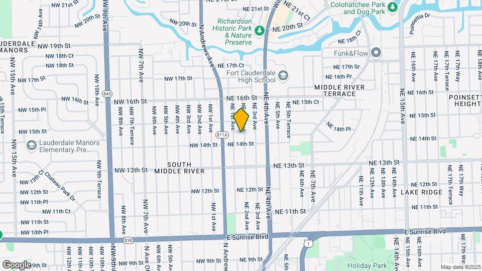 1419 NE 2nd Ave Map and Location Details