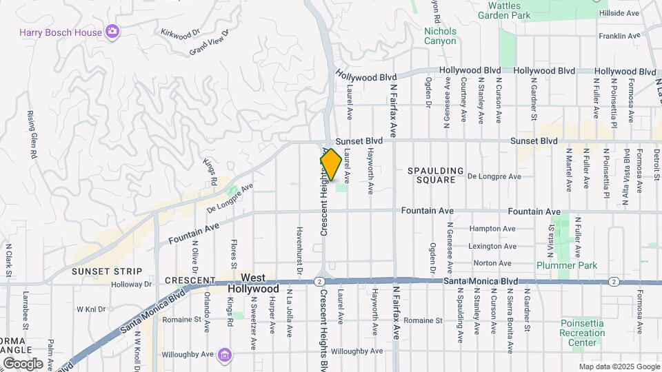 1344 N Crescent Heights Blvd Map and Location Details