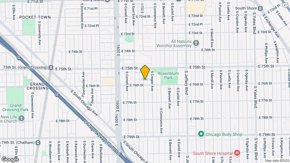 7545 S Ridgeland Ave Map and Location Details