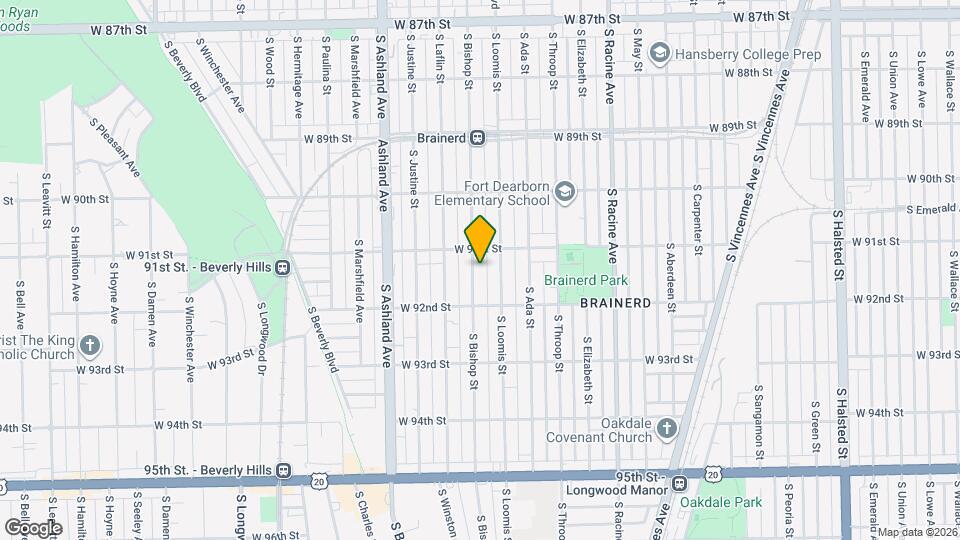 9121 S Bishop St, Unit 1F Map and Location Details