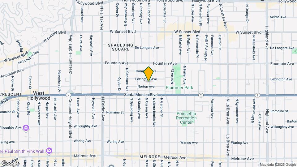 1173 N Curson Ave Map and Location Details