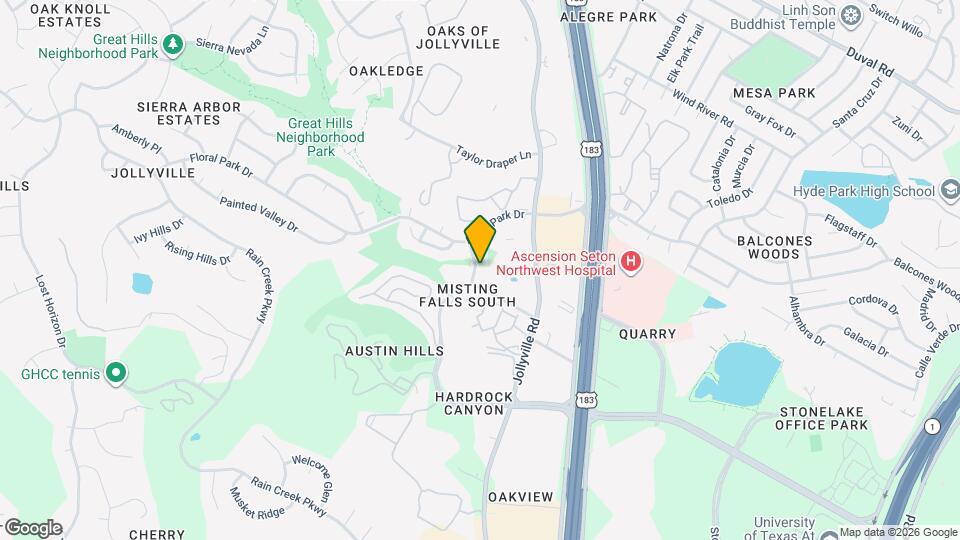 10703 Misting Falls Trail Map and Location Details