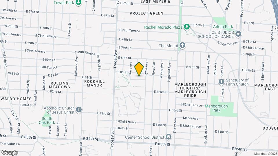 1324 E 81st Terrace Map and Location Details