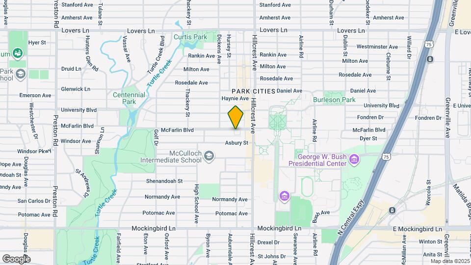 3439 McFarlin Blvd Map and Location Details