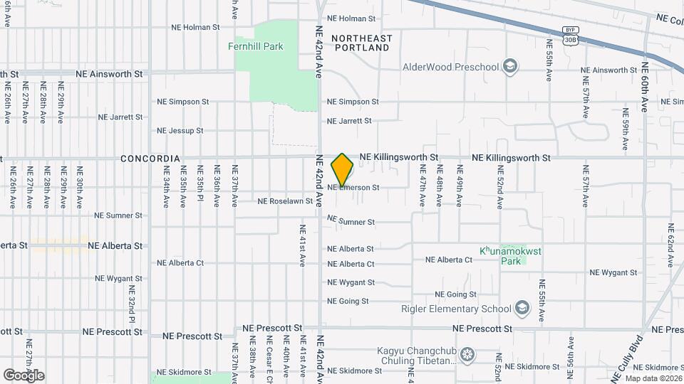 4312 NE Emerson St Map and Location Details