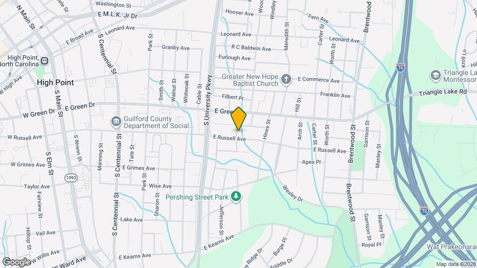 1309 Pershing St Map and Location Details