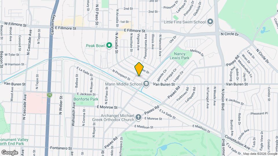 2618 N Arcadia St Map and Location Details
