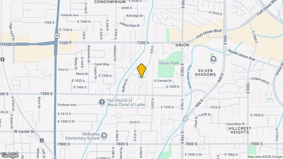 7415 S 415 E Mapa y Detalles de la Ubicación