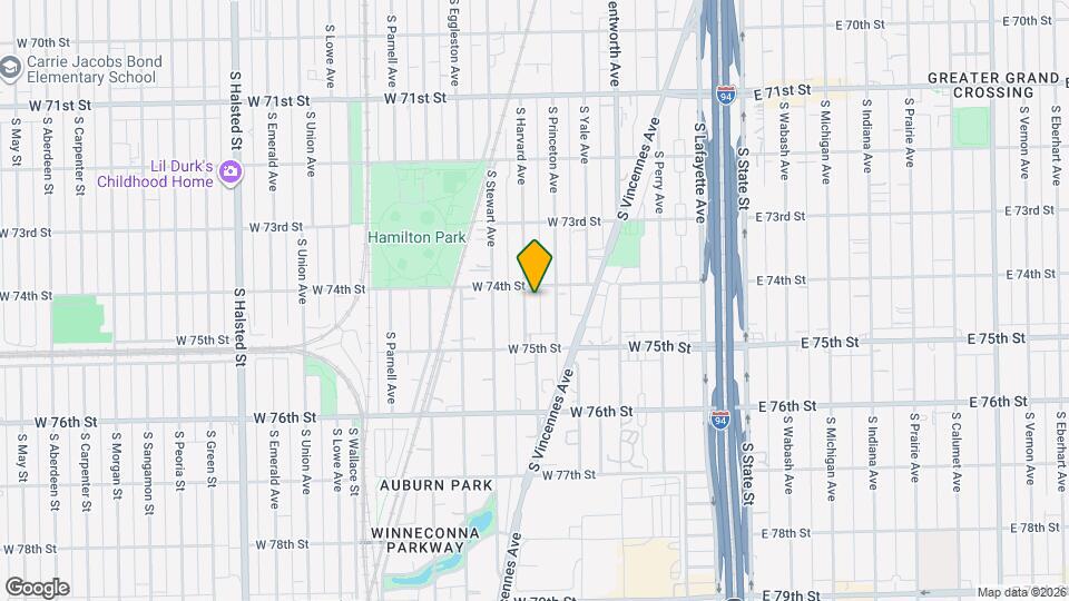 7413 S Harvard Ave, Unit 2 Map and Location Details