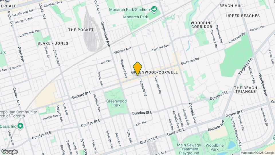 1328 Gerrard St E Map and Location Details