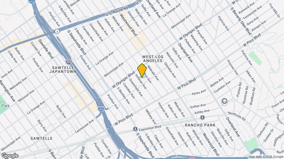 2238 Veteran Ave Map and Location Details