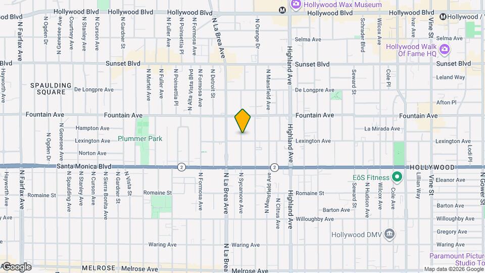 1214 N Sycamore Ave Map and Location Details