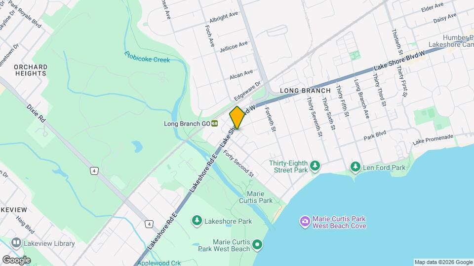 3845 Lake Shore Blvd W Map and Location Details