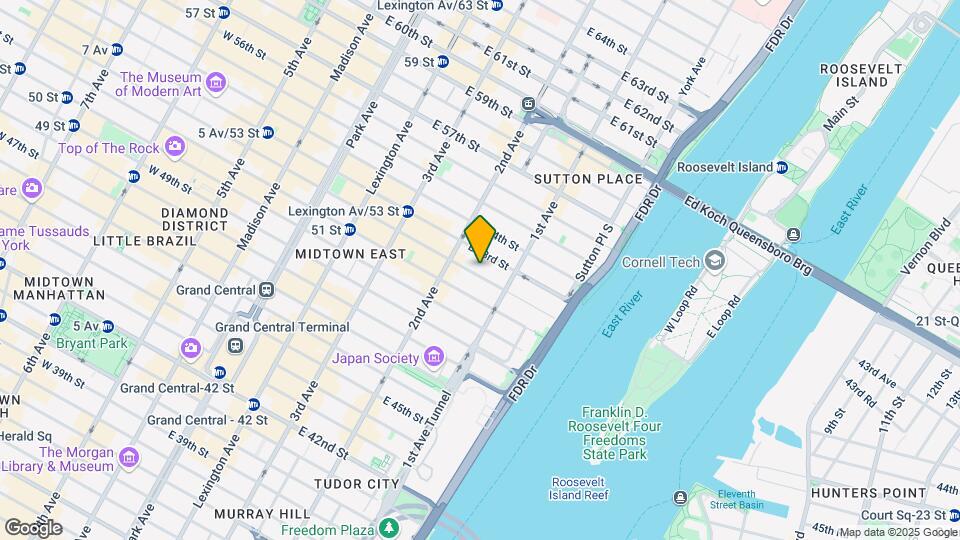 327 E 52nd St Mapa y Detalles de la Ubicación