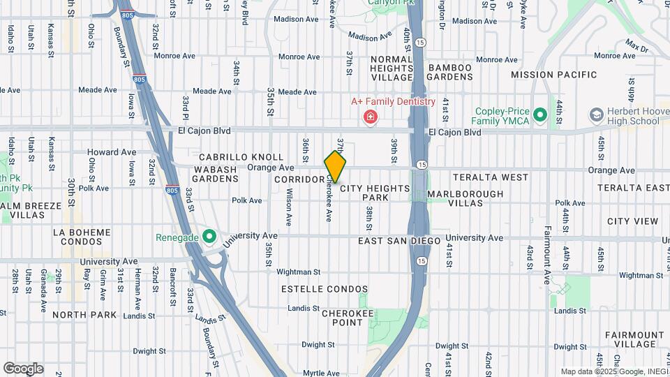 4137 Cherokee Ave Mapa y Detalles de la Ubicación