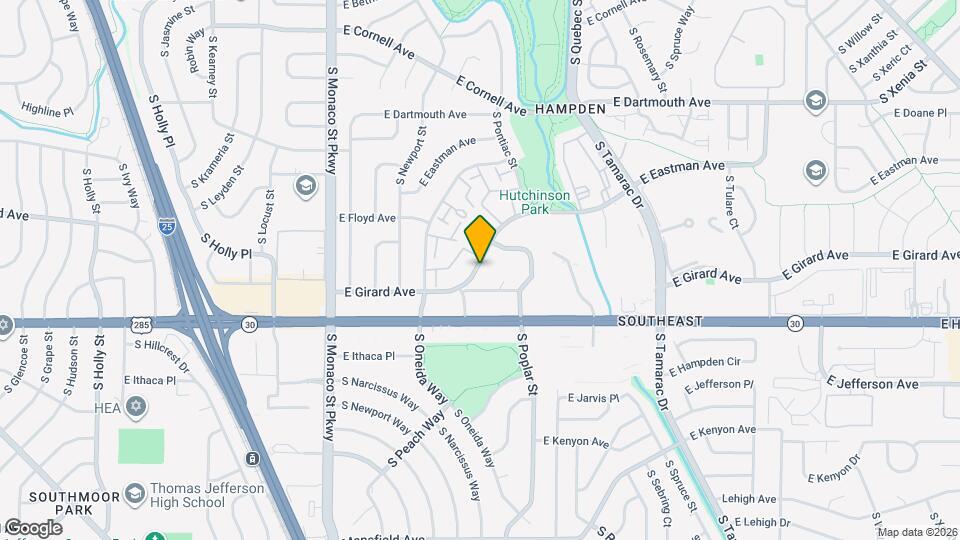 6960 E Girard Ave Map and Location Details