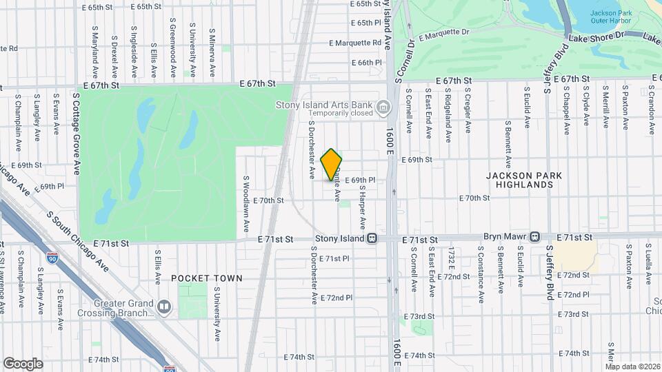 1427 E 69th Pl, Unit Unit 2 Map and Location Details