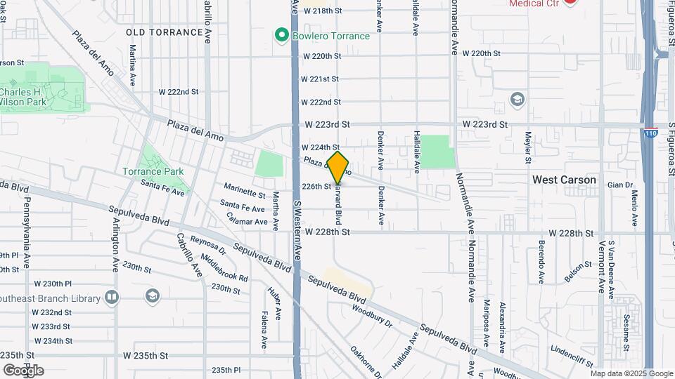 22601 S Harvard Blvd Map and Location Details