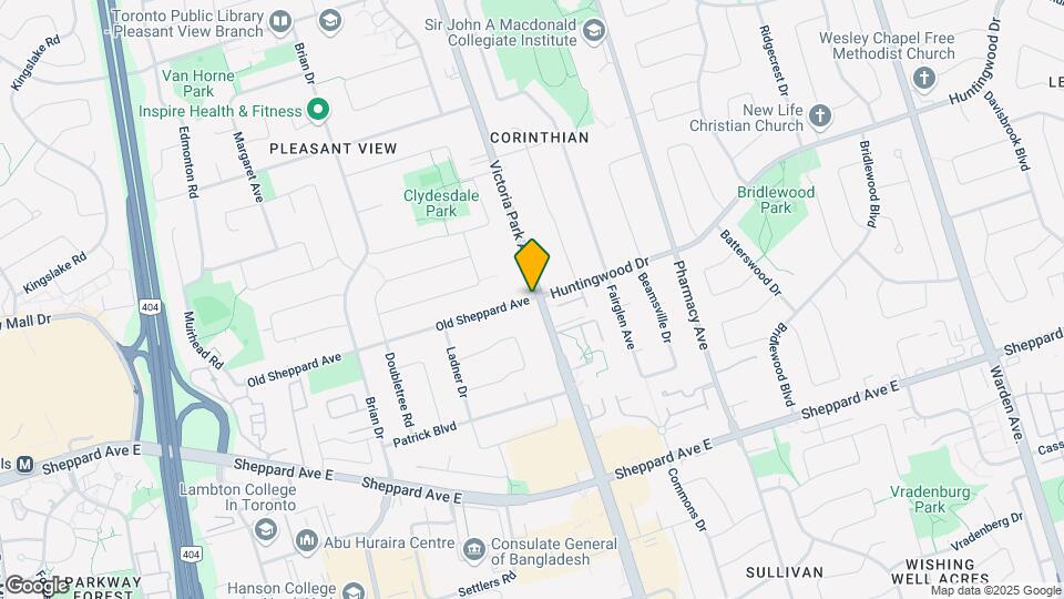 225-1100 SHEPPARD Ave Map and Location Details