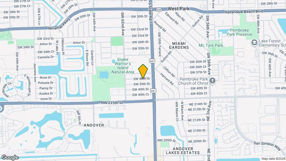6032 SW 38th St Map and Location Details