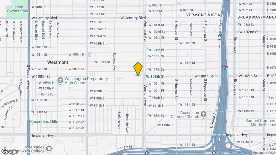 1016 1/2 W 108th St Mapa y Detalles de la Ubicación