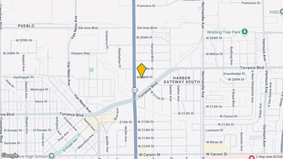 1650 W 209th St Mapa y Detalles de la Ubicación