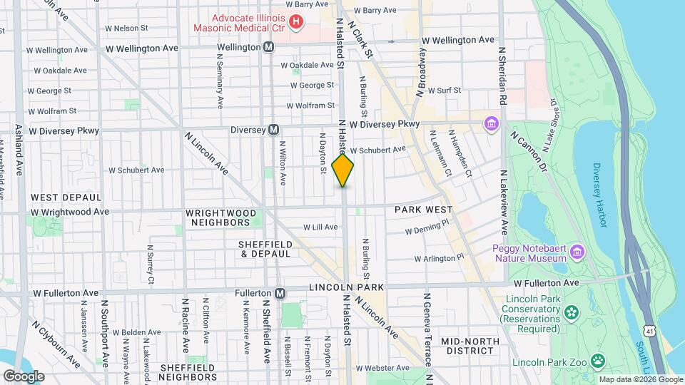 2618 N Halsted St, Unit 3N Map and Location Details