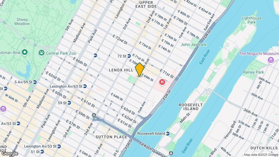 401 E 68th St Map and Location Details