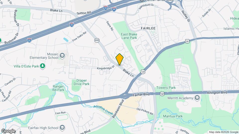 Fairfax Circle Villa Apartment Map and Location Details