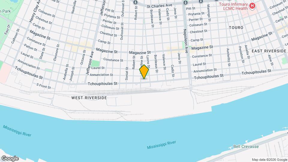 4871 Tchoupitoulas St Mapa y Detalles de la Ubicación