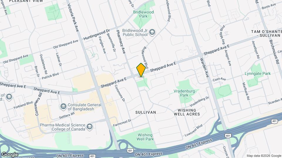 3121 Sheppard Ave E Map and Location Details