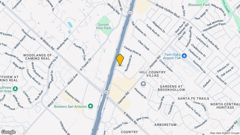 Furnished Studio-San Antonio - Airport Map and Location Details