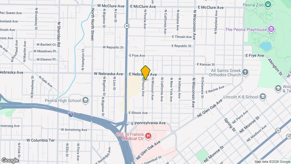 1820 N Peoria Ave Mapa y Detalles de la Ubicación