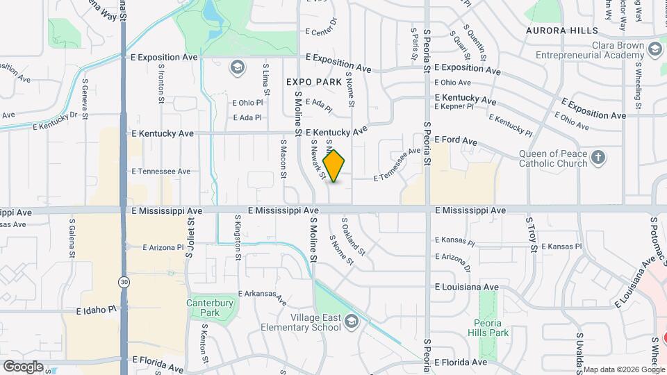 1060 S Newark St Mapa y Detalles de la Ubicación